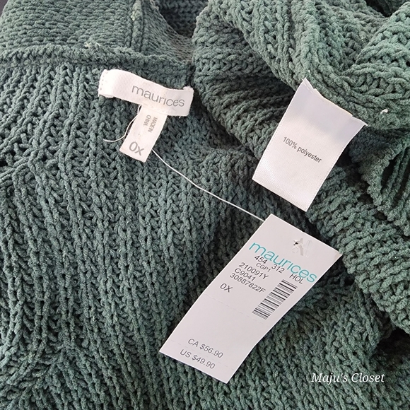 Maurices green cardigan size 0X - Picture 5 of 5